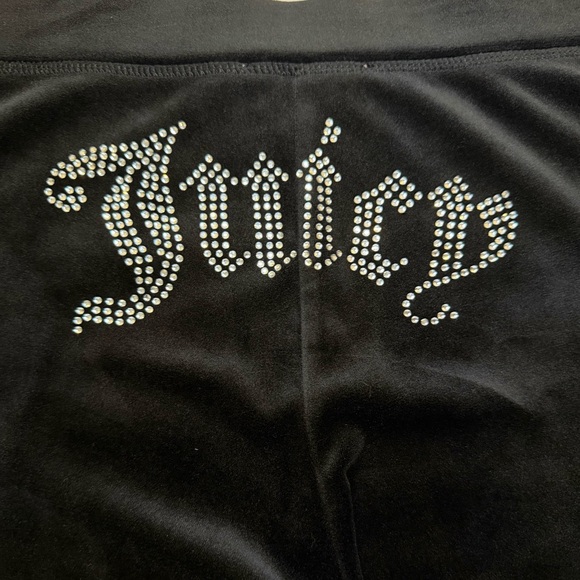 Juicy Couture Black Boot Cut Velour Pants - Picture 3 of 4